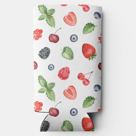 水かわいらし色ベリーパターン スリム缶クーラー (裏面)