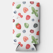 水かわいらし色ベリーパターン スリム缶クーラー (正面)