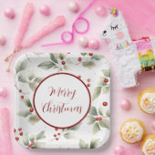 水かわいらし色ホリーとベリー ペーパープレート (パーティー)