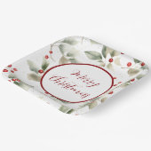 水かわいらし色ホリーとベリー ペーパープレート (傾斜あり)