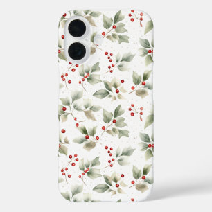 水かわいらし色ホリーとベリー iPhone 16ケース