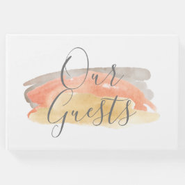 水かわいらし色ミニマル結婚リスト ゲストブック