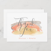 水かわいらし色ミニマル結婚リスト サンキューカード (正面/裏面)