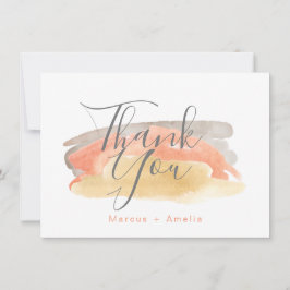 水かわいらし色ミニマル結婚リスト サンキューカード