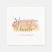 水かわいらし色ミニマル結婚リスト スタンダードカクテルナプキン (正面)