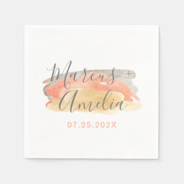 水かわいらし色ミニマル結婚リスト スタンダードカクテルナプキン