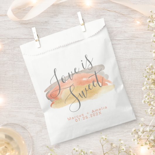 水かわいらし色ミニマル結婚リスト フェイバーバッグ (クリップ留めされた状態)