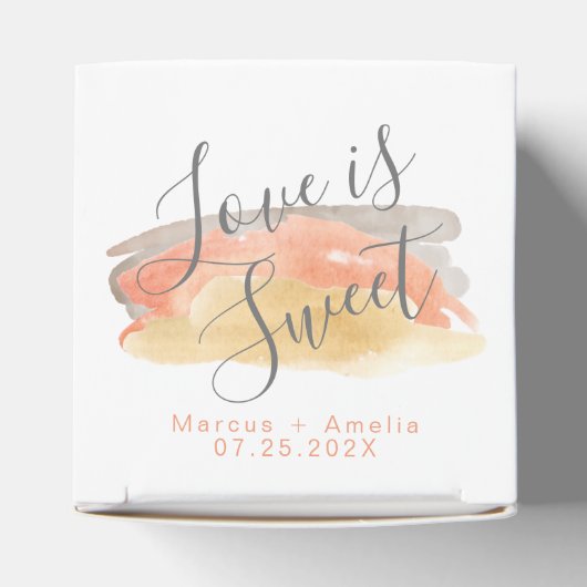 水かわいらし色ミニマル結婚リスト フェイバーボックス (上部)