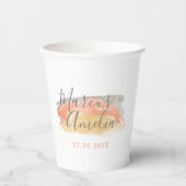 水かわいらし色ミニマル結婚リスト 紙コップ (正面)