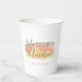水かわいらし色ミニマル結婚リスト 紙コップ