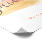 水かわいらし色ミニマル結婚式の引き出物標識 ポスター (角)