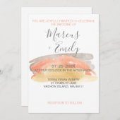 水かわいらし色ミニマル結婚式招待状 招待状 (正面/裏面)