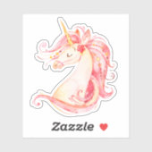 水かわいらし色ユニコーン シール (シート)