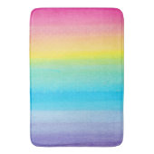 水かわいらし色レインボーデザイン バスマット (正面縦)