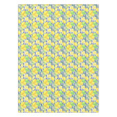 水かわいらし色レモンの青ストライプい テーブルクロス (正面)