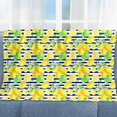 水かわいらし色レモンの青ストライプい フリースブランケット