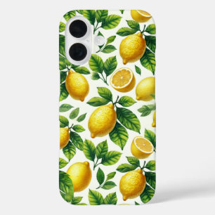 水かわいらし色レモン柑橘類パターン iPhone 16ケース