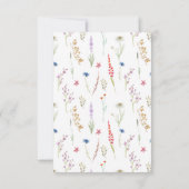 水かわいらし色ワイルドフラワーウェディングRSVP 出欠カード (裏面)