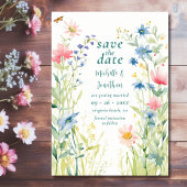 水かわいらし色ワイルドフラワーガーデンフォトズ結婚ーズ セーブザデート