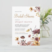 水かわいらし色ワイルドフラワーフローラブライダルシャワー 招待状 (スタンド正面)