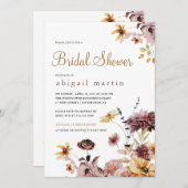 水かわいらし色ワイルドフラワーフローラブライダルシャワー 招待状 (正面/裏面)