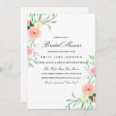 水かわいらし色ワイルドフラワーブライダルシャワー招待状 招待状 (正面/裏面)