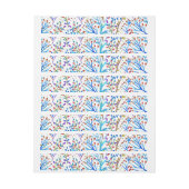 水かわいらし色冬葉図デザイン ラップアラウンド宛名ラベル (シート)