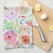 水かわいらし色手の絵を描抽象芸術フローラ キッチンタオル (四つ折り)