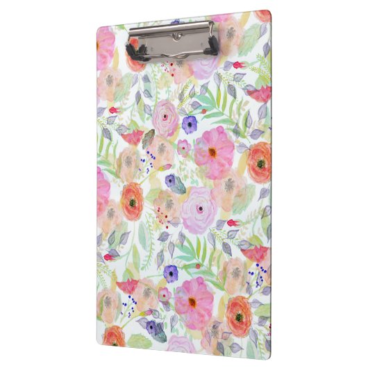水かわいらし色手の絵を描抽象芸術フローラ クリップボード (左)