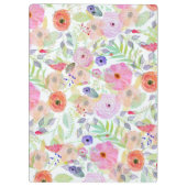 水かわいらし色手の絵を描抽象芸術フローラ クリップボード (裏面)