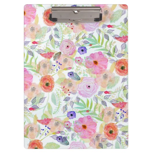水かわいらし色手の絵を描抽象芸術フローラ クリップボード (正面)