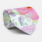 水かわいらし色手の絵を描抽象芸術フローラ ネクタイ (ロール)