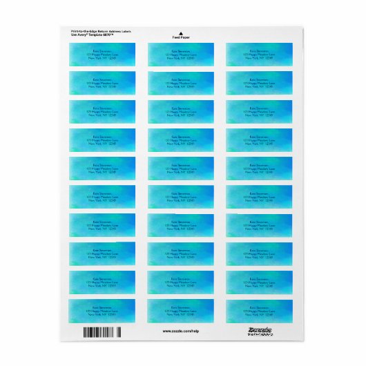 水かわいらし色抽象芸術ブルーと緑 ラベル (フルシート)