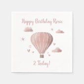 水かわいらし色熱気球パーティーナプキン スタンダードカクテルナプキン (正面)