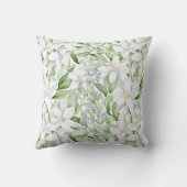水かわいらし色白い花セージ緑の葉 クッション (裏面)