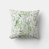 水かわいらし色白い花セージ緑の葉 クッション (正面)