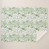 水かわいらし色白い花セージ緑の葉 シェルパブランケット (正面(横))