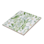 水かわいらし色白い花セージ緑の葉 タイル (側面)