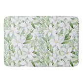 水かわいらし色白い花セージ緑の葉 バスマット (正面)