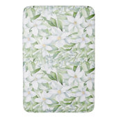 水かわいらし色白い花セージ緑の葉 バスマット (正面縦)