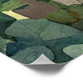 水かわいらし色絵画子羊の白い花 ポスター (角)