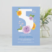 水かわいらし色花模様キッズ5th誕生日パーティー セーブザデート (スタンド正面)