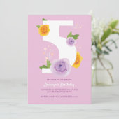 水かわいらし色花模様キッズ5th誕生日パーティー セーブザデート (スタンド正面)