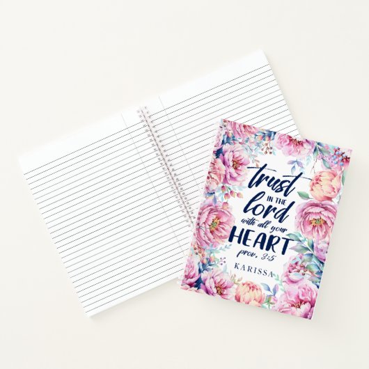 水かわいらし色花模様 |聖なる書物、 経典仕訳帳 ノートブック (内部)