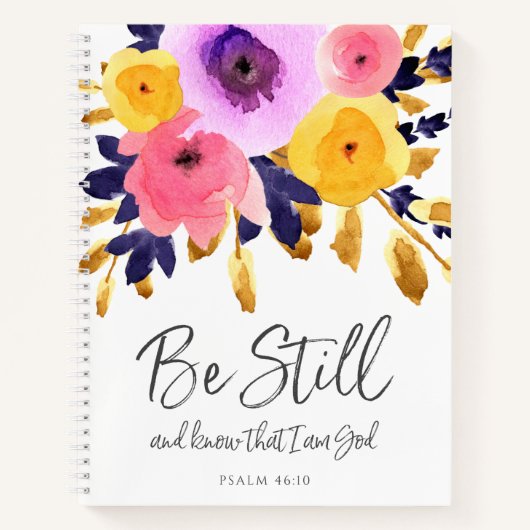 水かわいらし色花模様 |聖なる書物、 経典仕訳帳 ノートブック (正面)