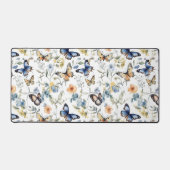 水かわいらし色蝶の花柄 デスクマット (正面)