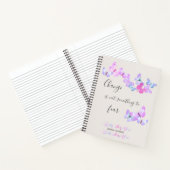 水かわいらし色蝶パーソナライズされた ノートブック (内部)