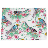 水かわいらし色鳥春フローラ ラージペーパーバッグ (裏面)