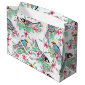 水かわいらし色鳥春フローラ ラージペーパーバッグ (裏面アングル)