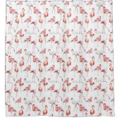 水かわいらし色、ピンクフラミンゴ シャワーカーテン (正面)